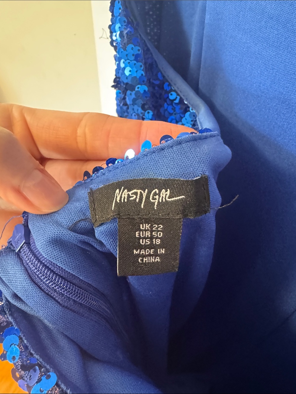 Nasty Gal Royal Blue Open Back Sequin Jumpsuit - Picture 6 of 6